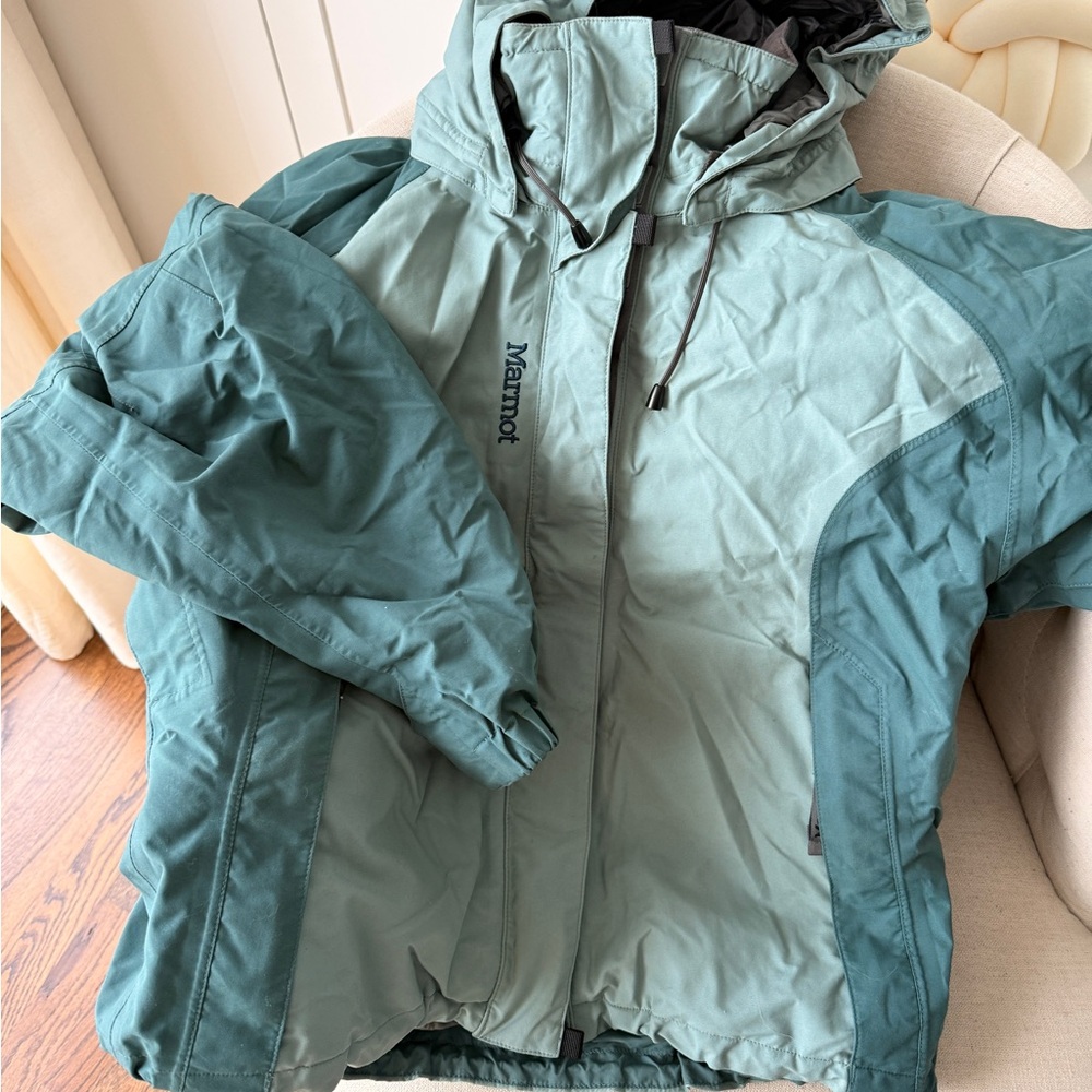 Marmot Green / Teal Ski Jacket, Large